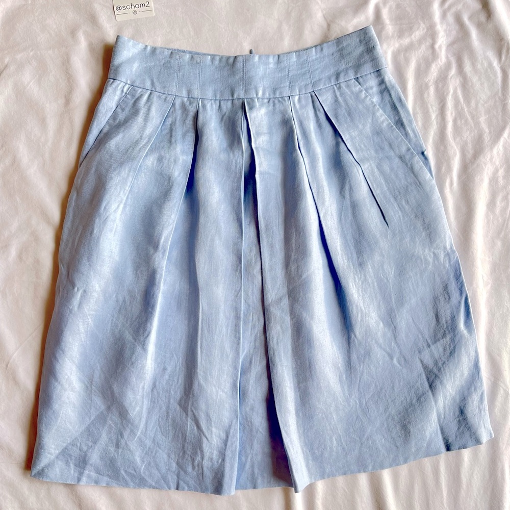 Vintage Armani Collezioni blue skirt 38 size 4 Italian Designer Skirt w Pockets